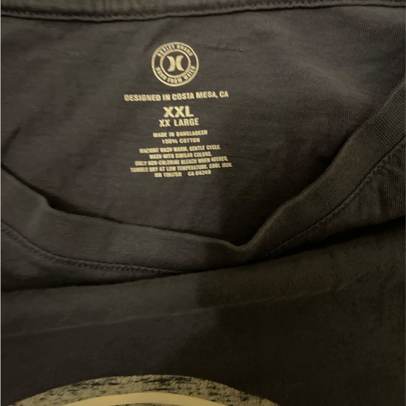 Dark Grey Hurley Logo Short Sleeve Tee for Men - Picture 3 of 3